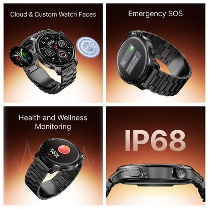 boAt Ultima Prime | Smartwatch with 1.43" AMOLED Display, Cloud Watch Faces, Emergency SOS, BT Calling, Functional Crown - Nalanda Enterprises