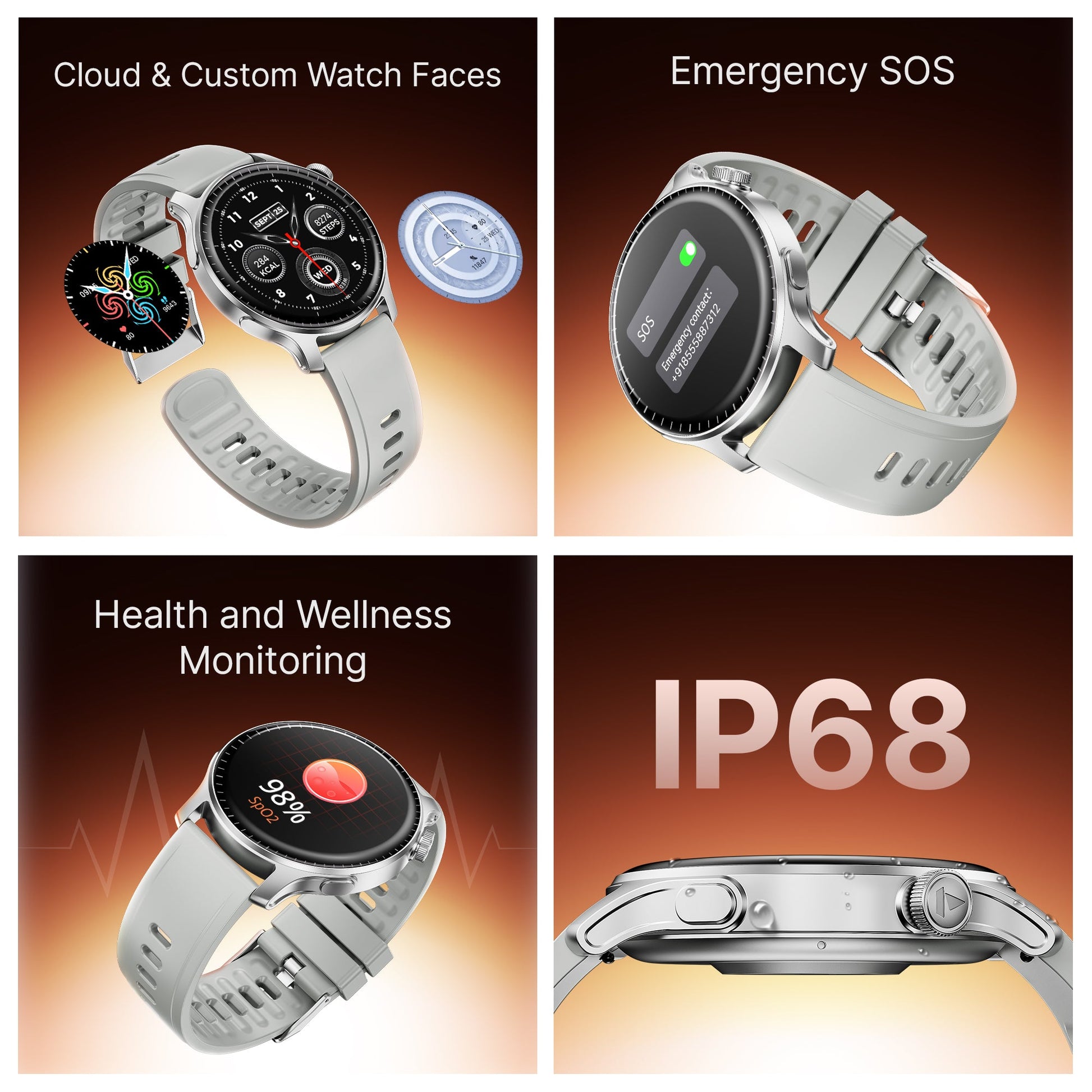 boAt Ultima Prime | Smartwatch with 1.43" AMOLED Display, Cloud Watch Faces, Emergency SOS, BT Calling, Functional Crown - Nalanda Enterprises
