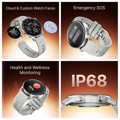 boAt Ultima Prime | Smartwatch with 1.43" AMOLED Display, Cloud Watch Faces, Emergency SOS, BT Calling, Functional Crown - Nalanda Enterprises