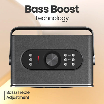 Portronics Harmony 80W Premium Portable HD Sound Speaker, Upto 6 Hours Playtime, 2.1 Channel, Bass Boost Technology, Bass/Treble Adjustment, Bluetooth Connectivity, Aux in, USB in, Bass Radiator - Nalanda Enterprises