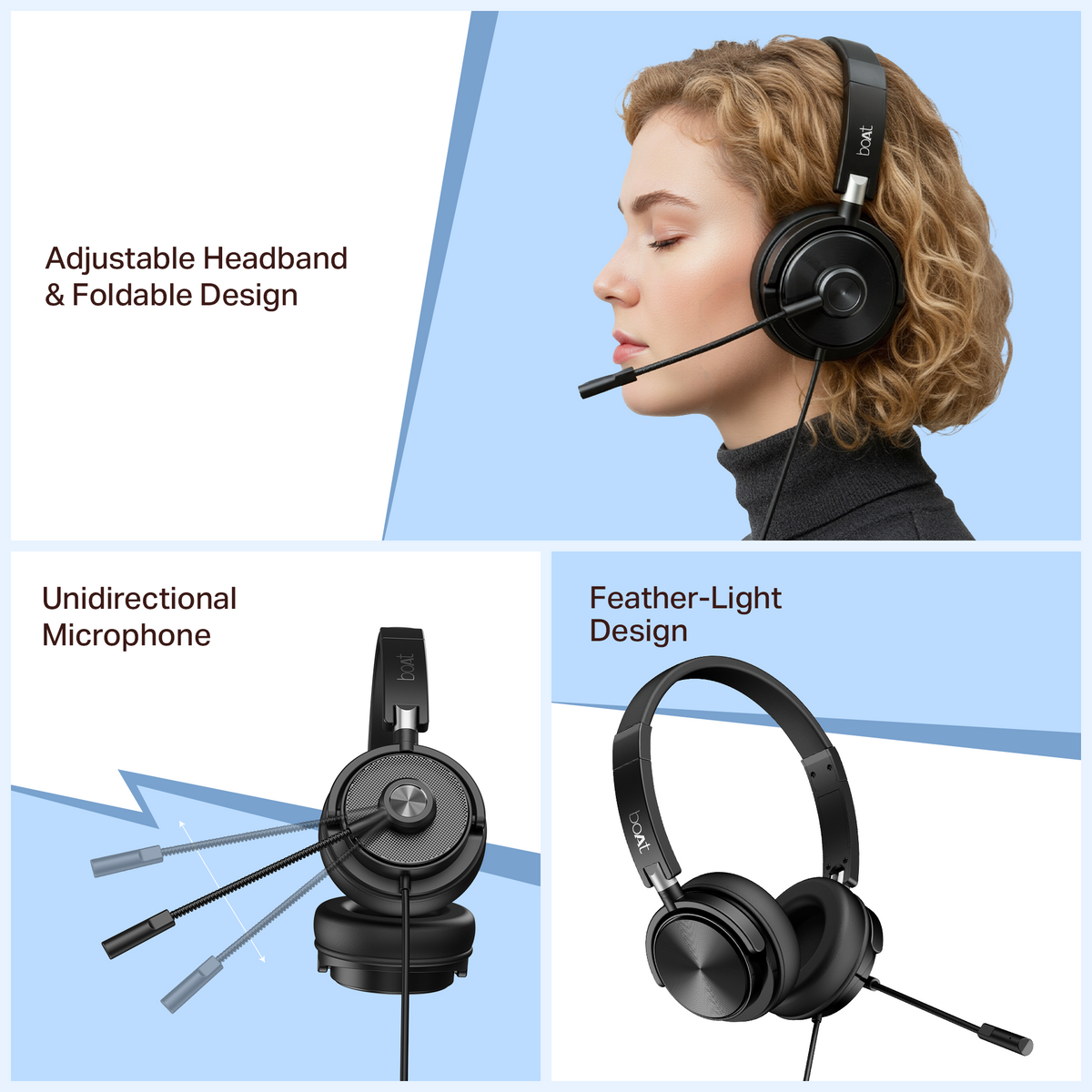 Bassheads 901 Pro | Wired Headset with Retractable Mic, Remote Control & Adjustable Headband