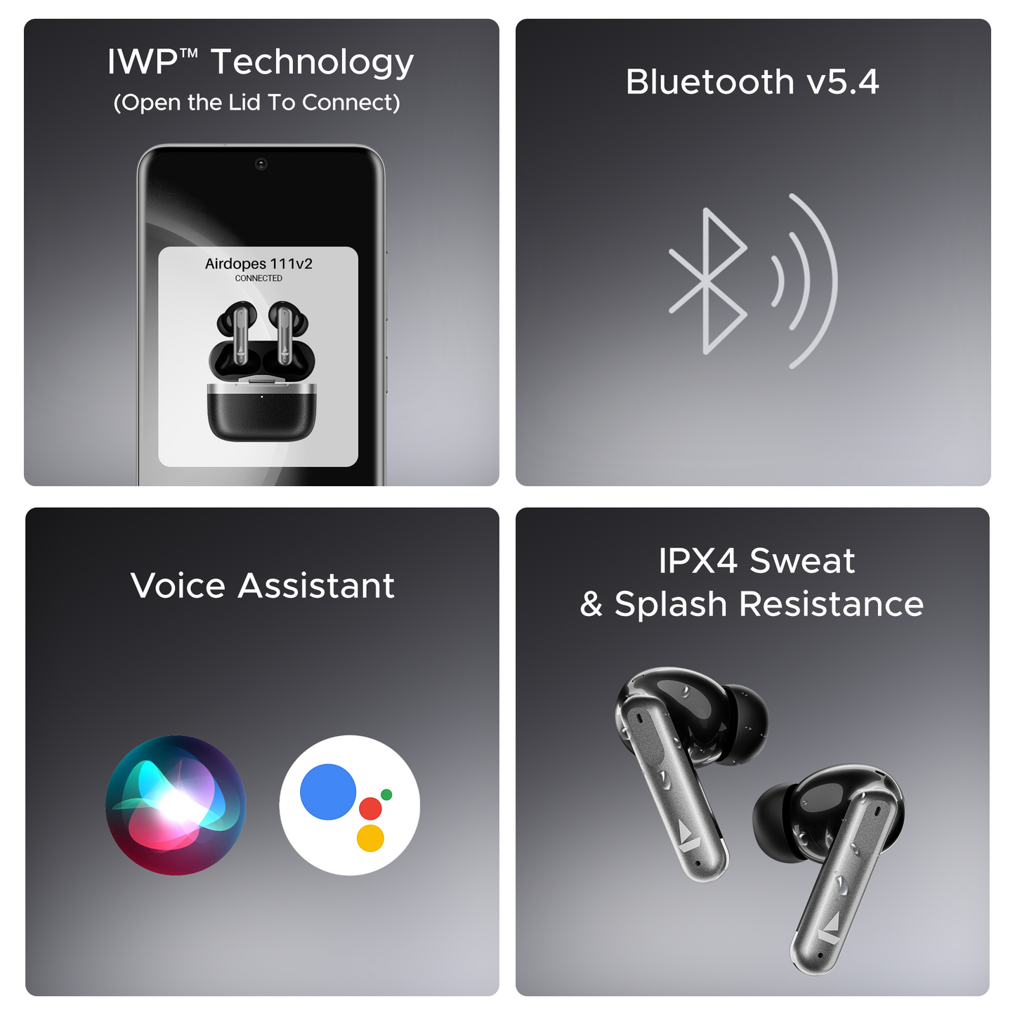 boAt Airdopes 111v2 | Wireless Earbuds with 50H Playback, Bluetooth v5.4, IWP™ Technology, 13mm Drivers - Nalanda Enterprises
