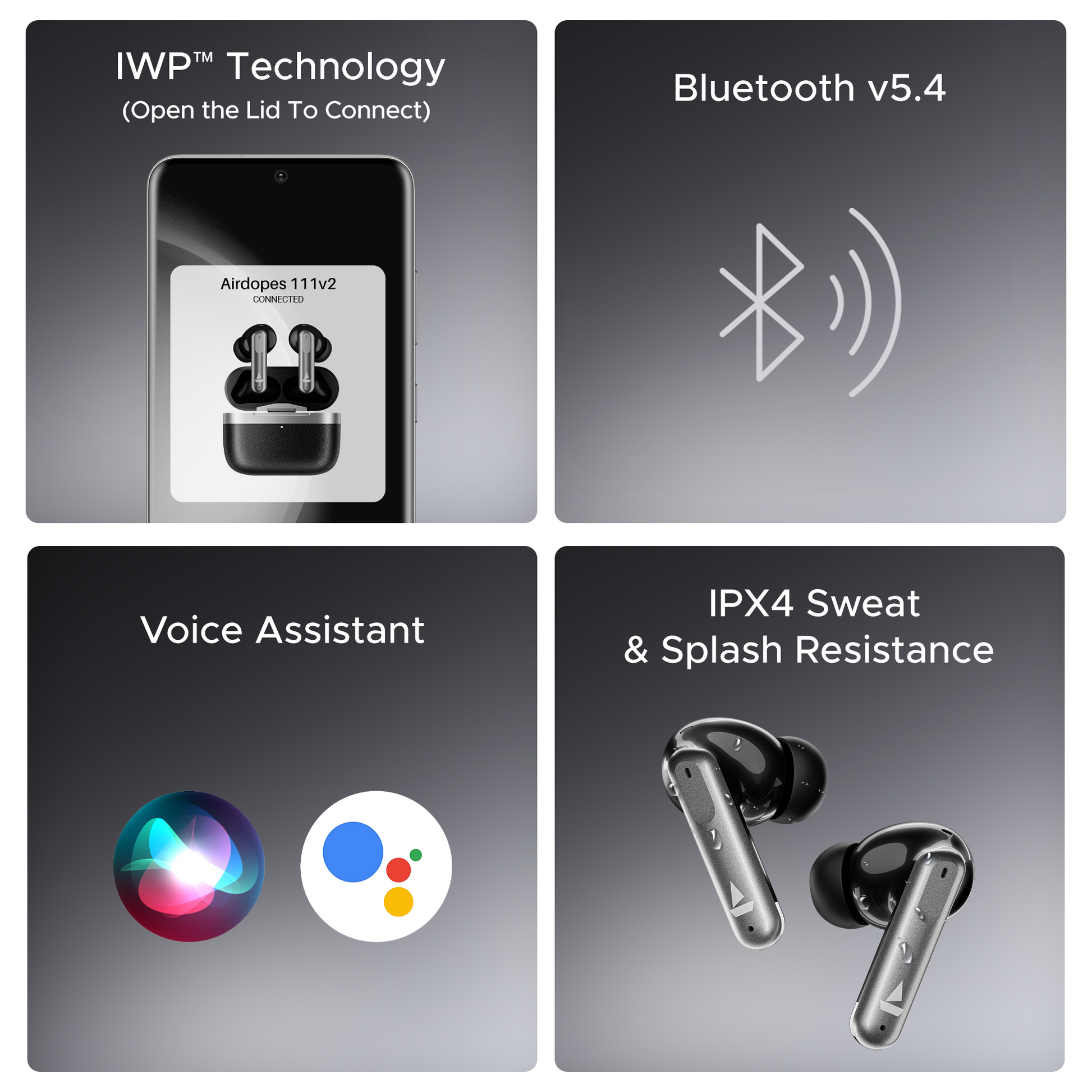 boAt Airdopes 111v2 | Wireless Earbuds with 50H Playback, Bluetooth v5.4, IWP™ Technology, 13mm Drivers - Nalanda Enterprises