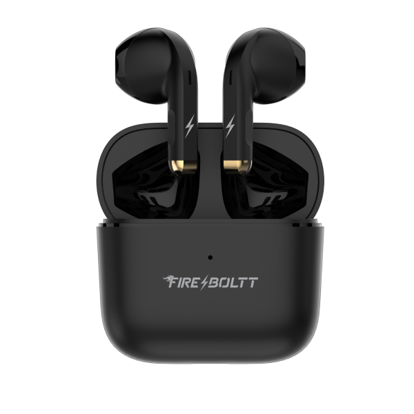 Fireboltt black wireless earbuds with charging case, Nalanda Enterprises India