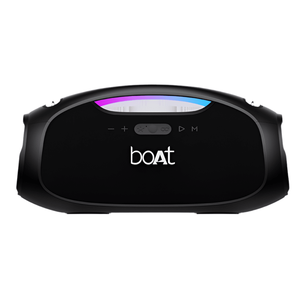 boAt Stone ignite Bluetooth Speaker w/ 90 W RMS Sound, RGB LEDs, EQ Modes, IPX6,BT v5.3,Multi- Compatibility– Aux&USB, Playback time Up to 5 Hours & Type C Charging - Nalanda Enterprises