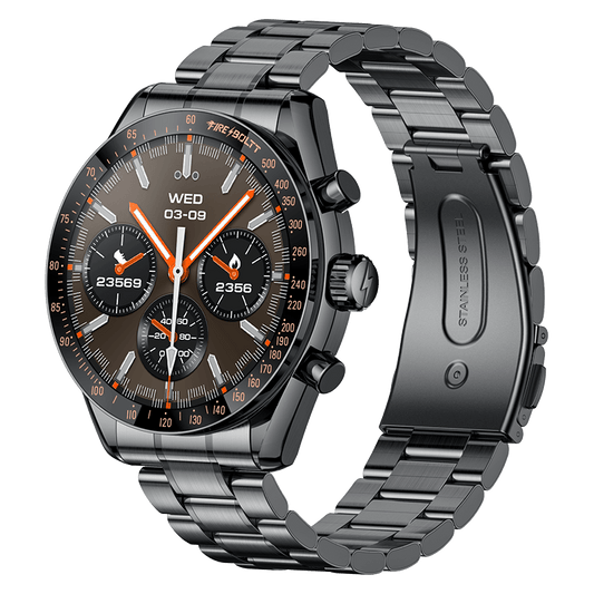 Fire-Boltt Diamond Luxury Stainless Steel Smart Watch with 1.43” AMOLED Screen, 466 * 466 px Resolution, 750 NITS Brightness, Bluetooth Calling, 300 Sports Mode, IP67 Rating - Nalanda Enterprises