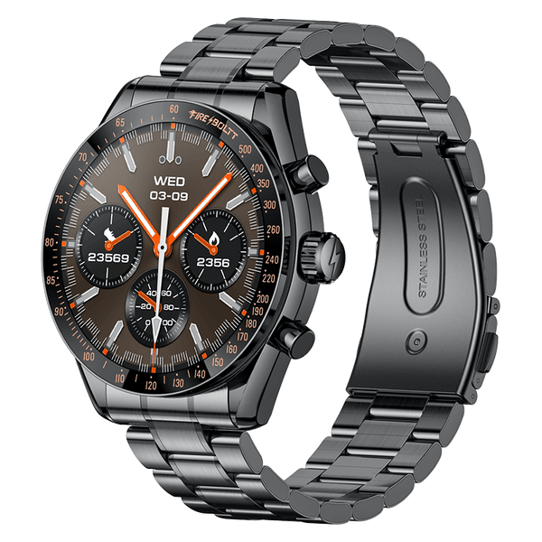 Fire-Boltt Diamond Luxury Stainless Steel Smart Watch with 1.43” AMOLED Screen, 466 * 466 px Resolution, 750 NITS Brightness, Bluetooth Calling, 300 Sports Mode, IP67 Rating - Nalanda Enterprises