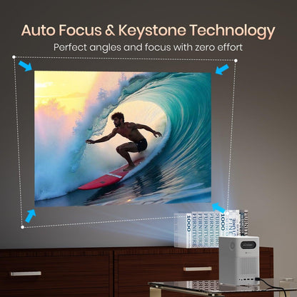 Portronics Beem 500 Smart LED Projector - 6700 Lumens Brightness, Wireless Connectivity, 1080P HD, Built-in Speaker, Compact & Portable - Nalanda Enterprises