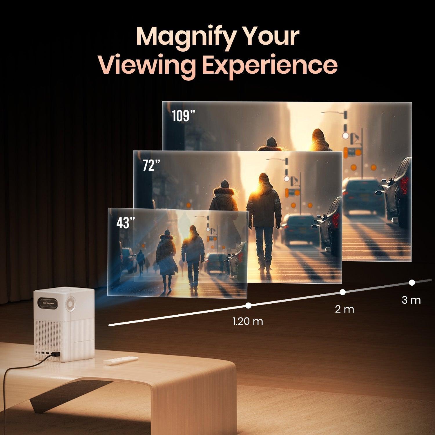 Portronics Beem 500 Smart LED Projector - 6700 Lumens Brightness, Wireless Connectivity, 1080P HD, Built-in Speaker, Compact & Portable - Nalanda Enterprises