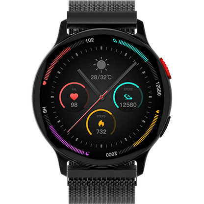 Fireboltt Torrent featuring 36.3mm always-on AMOLED round display, Bluetooth calling, voice assistant, health suite, 100+ sports modes, IP67 water resistant - Nalanda Enterprises