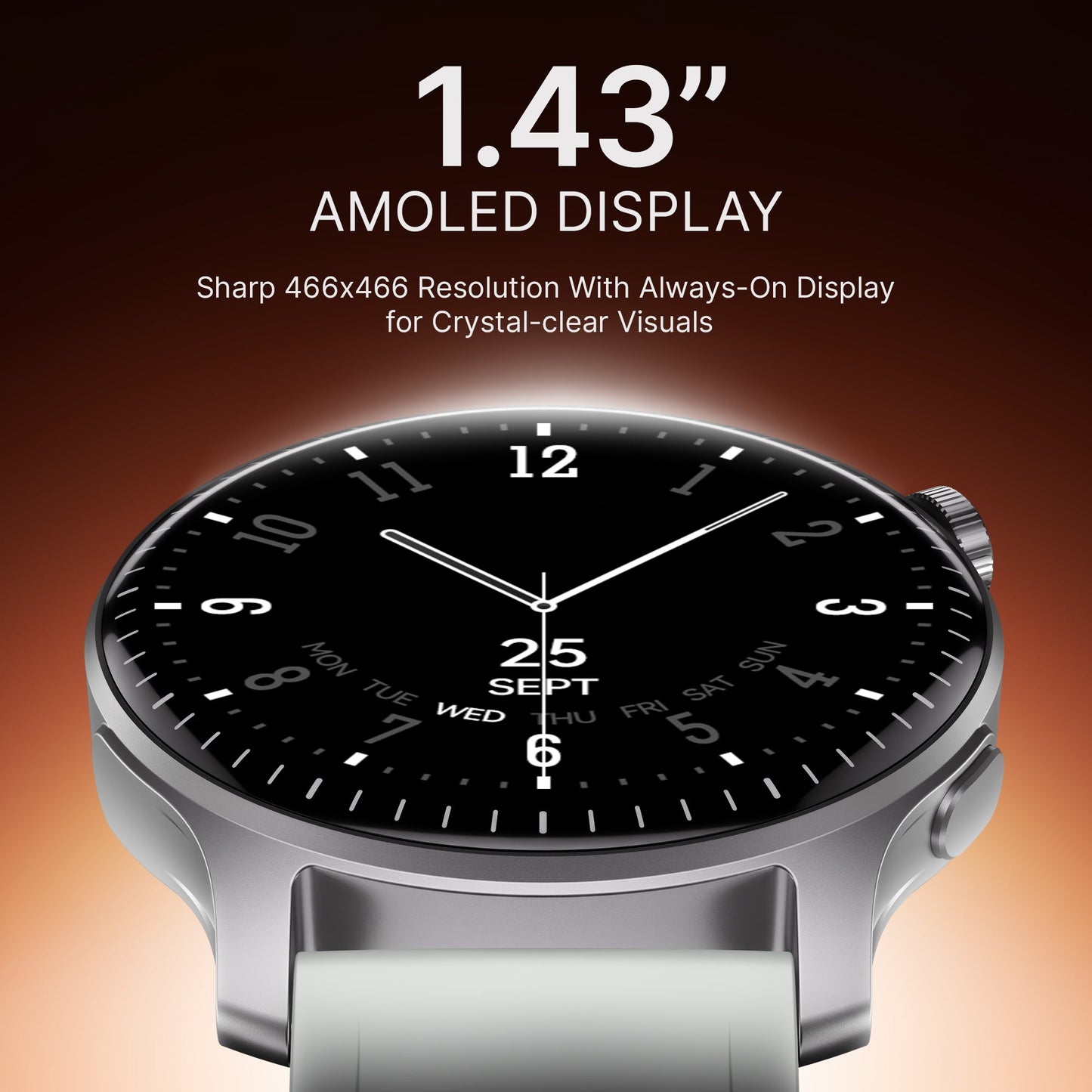 boAt Ultima Prime | Smartwatch with 1.43" AMOLED Display, Cloud Watch Faces, Emergency SOS, BT Calling, Functional Crown - Nalanda Enterprises