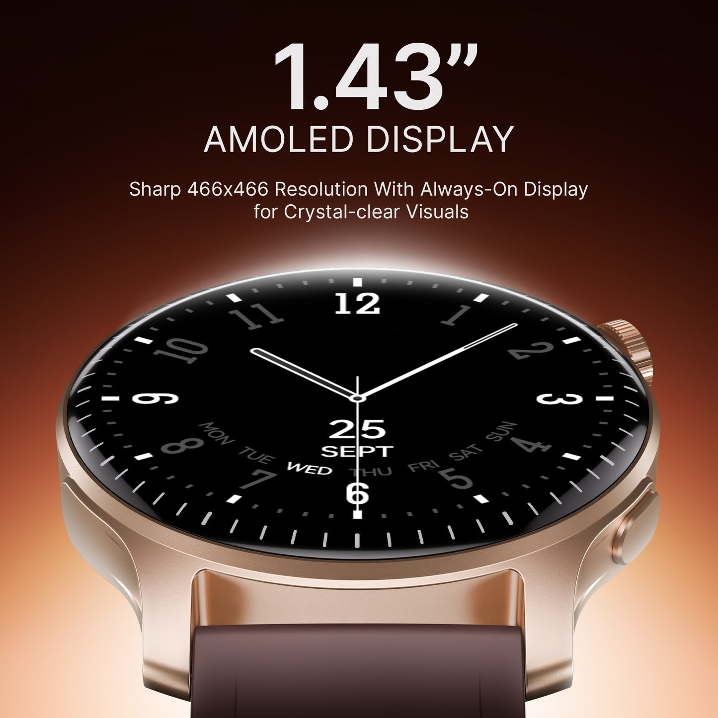 boAt Ultima Prime | Smartwatch with 1.43" AMOLED Display, Cloud Watch Faces, Emergency SOS, BT Calling, Functional Crown - Nalanda Enterprises
