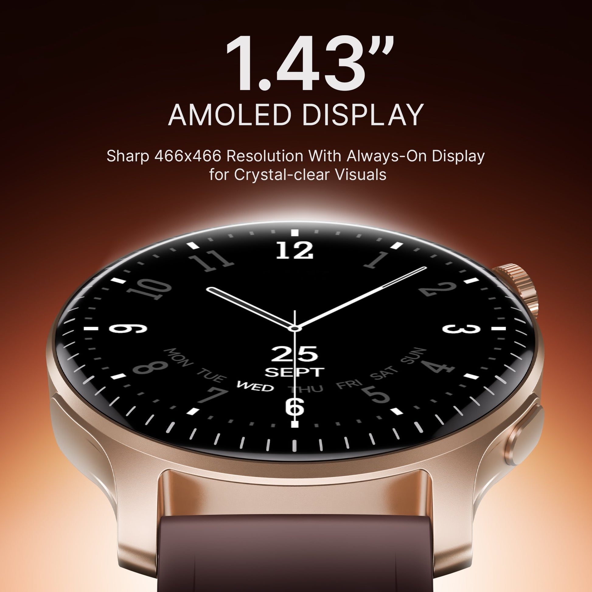 boAt Ultima Prime | Smartwatch with 1.43" AMOLED Display, Cloud Watch Faces, Emergency SOS, BT Calling, Functional Crown - Nalanda Enterprises