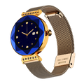 Fire-Boltt Emerald Gemstone-Studded Diamond Cut Smart Watch with 1.09” HD Display, Multiple Sports Modes, Health Suite, Wireless Charging, IP68 with Additional Stainless Steel Strap