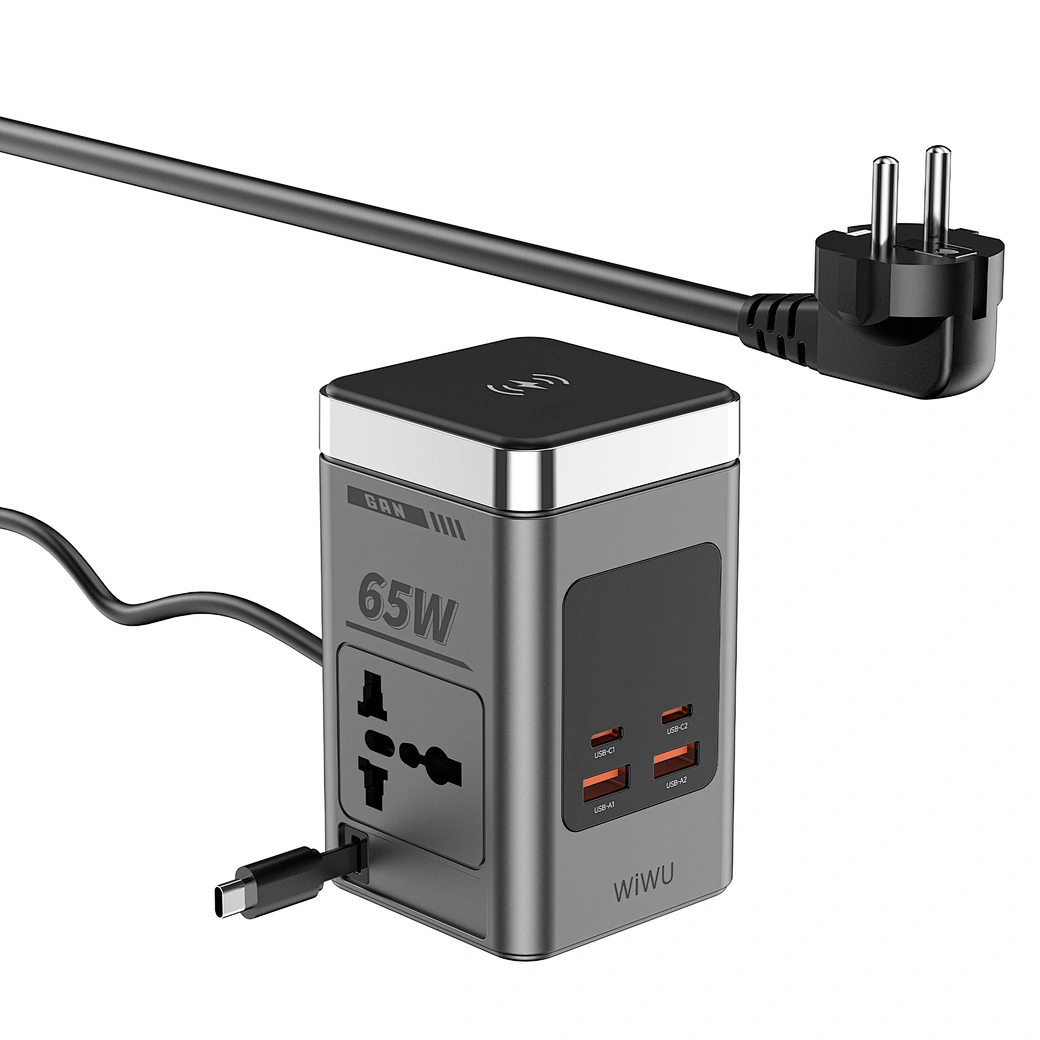 WiWU Warrior 65W GaN 10-in-1 Wireless Charging Station with Dual AC Outlets — Wi-W040 Nalanda Enterprises