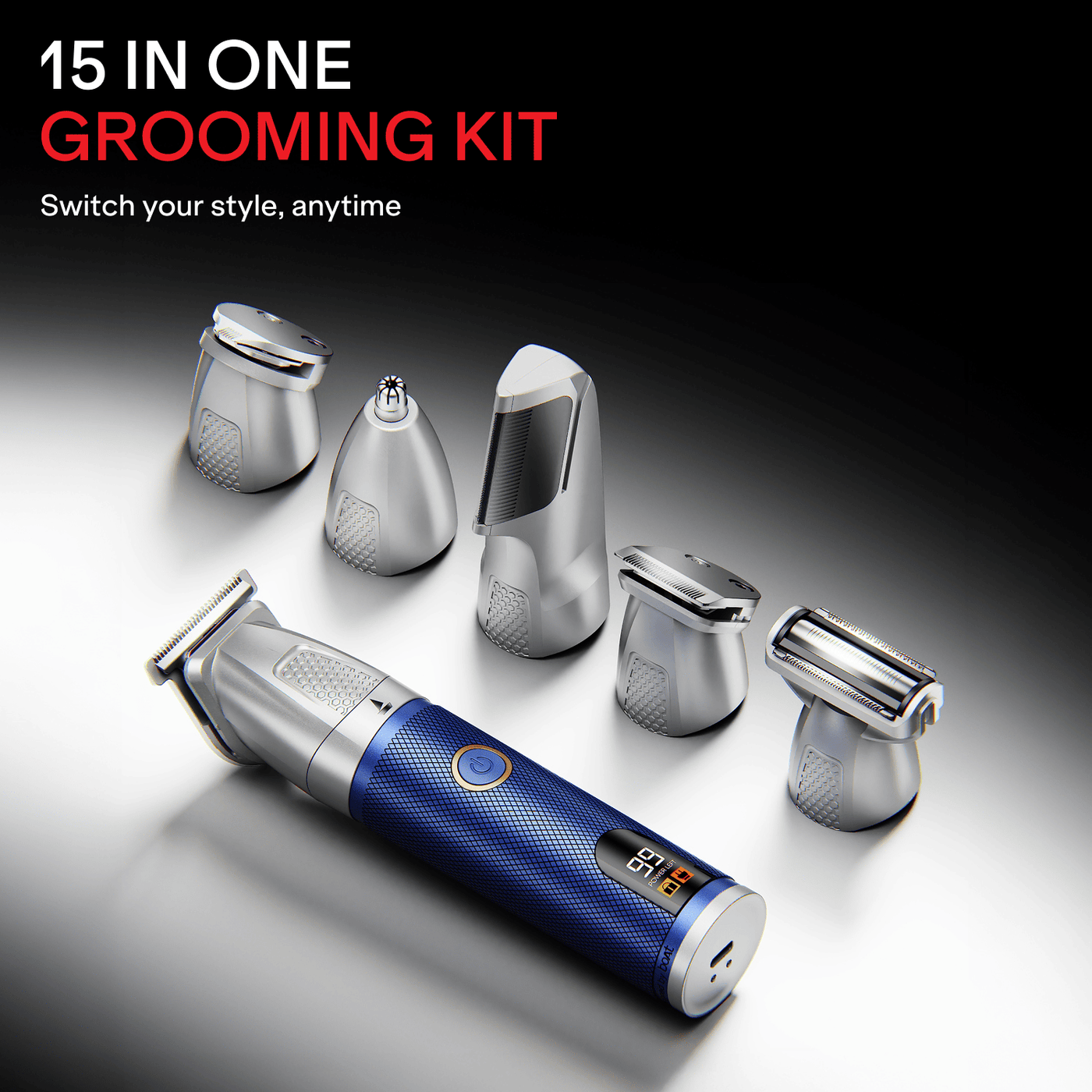 boAt Slazer K100 Pro | Trimmer with Ceramic Blades, 200-Min Runtime, and 15-in-1 Grooming Kit