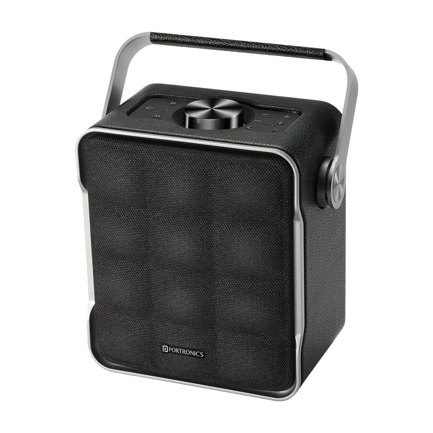 Portronics Harmony II 60W HD Sound Portable Bluetooth 5.3V Speaker, Bass Boost Technology, Upto 5 Hours Playtime, Bass/Treble Adjustment, Leather Finish, USB/AUX in, Type C Fast Charging - Nalanda Enterprises