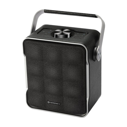 Portronics Harmony II 60W HD Sound Portable Bluetooth 5.3V Speaker, Bass Boost Technology, Upto 5 Hours Playtime, Bass/Treble Adjustment, Leather Finish, USB/AUX in, Type C Fast Charging - Nalanda Enterprises
