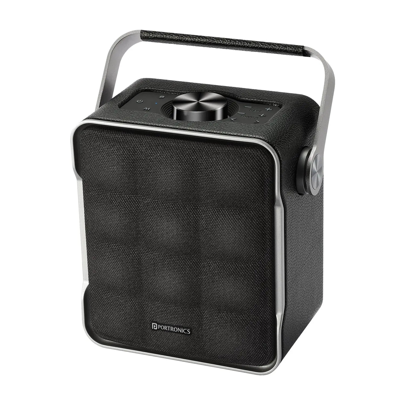 Portronics Harmony II 60W HD Sound Portable Bluetooth 5.3V Speaker, Bass Boost Technology, Upto 5 Hours Playtime, Bass/Treble Adjustment, Leather Finish, USB/AUX in, Type C Fast Charging - Nalanda Enterprises