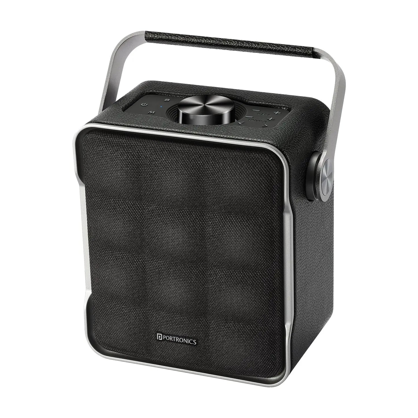 Portronics Harmony II 60W HD Sound Portable Bluetooth 5.3V Speaker, Bass Boost Technology, Upto 5 Hours Playtime, Bass/Treble Adjustment, Leather Finish, USB/AUX in, Type C Fast Charging - Nalanda Enterprises