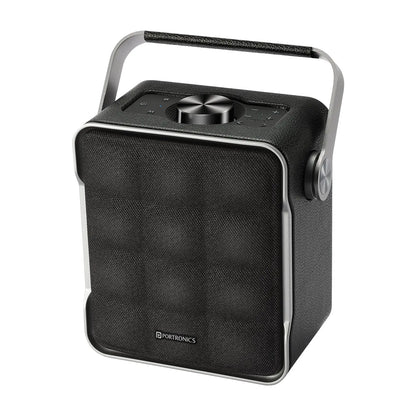 Portronics Harmony II 60W HD Sound Portable Bluetooth 5.3V Speaker, Bass Boost Technology, Upto 5 Hours Playtime, Bass/Treble Adjustment, Leather Finish, USB/AUX in, Type C Fast Charging - Nalanda Enterprises