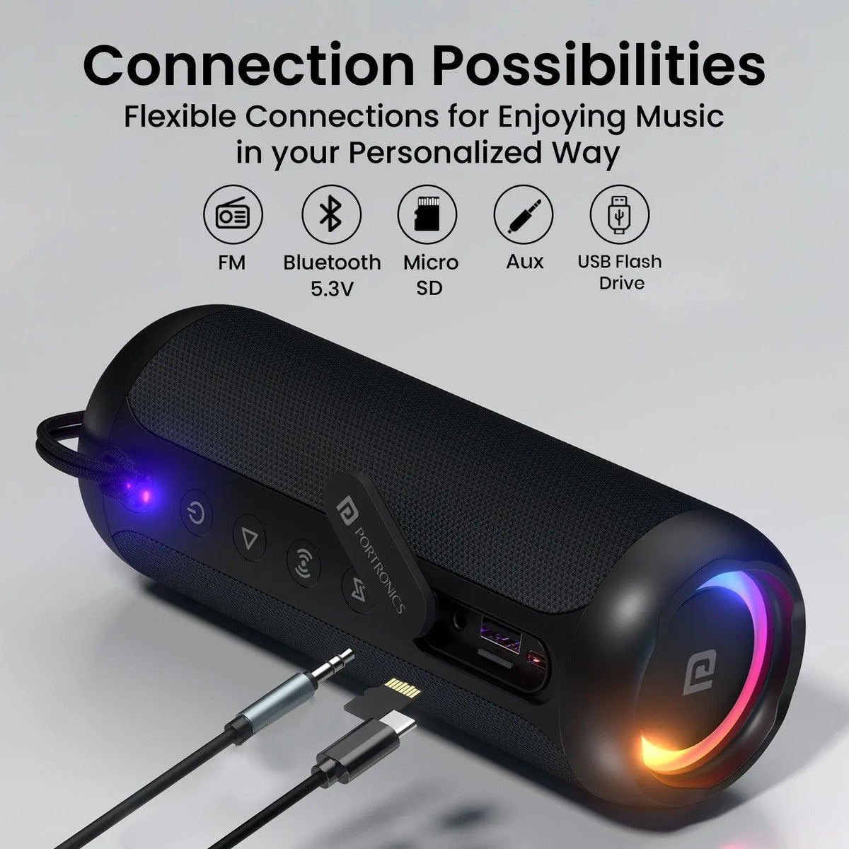 Portronics Breeze 5 Portable Wireless With In Built Mic,6Hrs Playtime 25 W Bluetooth Speaker - Nalanda Enterprises