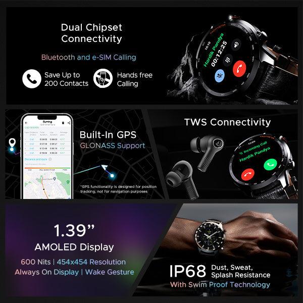 boAt Lunar Pro LTE | Premium Calling Smartwatch with e-SIM Support, Built-in GPS, AMOLED Display - Nalanda Enterprises