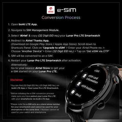 boAt Lunar Pro LTE | Premium Calling Smartwatch with e-SIM Support, Built-in GPS, AMOLED Display - Nalanda Enterprises