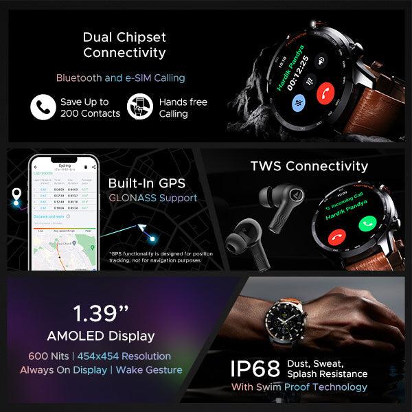 boAt Lunar Pro LTE | Premium Calling Smartwatch with e-SIM Support, Built-in GPS, AMOLED Display - Nalanda Enterprises