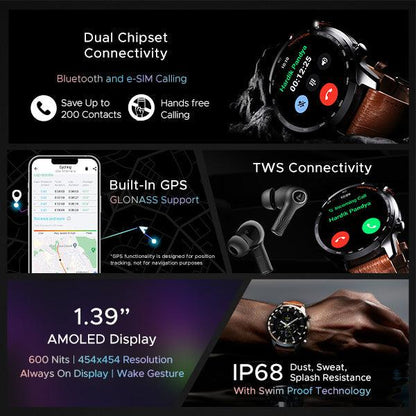 boAt Lunar Pro LTE | Premium Calling Smartwatch with e-SIM Support, Built-in GPS, AMOLED Display - Nalanda Enterprises