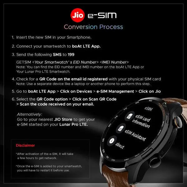 boAt Lunar Pro LTE | Premium Calling Smartwatch with e-SIM Support, Built-in GPS, AMOLED Display - Nalanda Enterprises