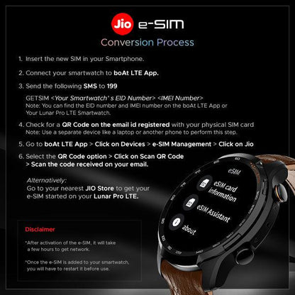 boAt Lunar Pro LTE | Premium Calling Smartwatch with e-SIM Support, Built-in GPS, AMOLED Display - Nalanda Enterprises