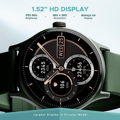 boAt Lunar Vista | Smartwatch with 1.52" (3.86cm) Vivid Round Display, BT Calling, 100+ Sports Modes, AI Voice Assistant - Nalanda Enterprises