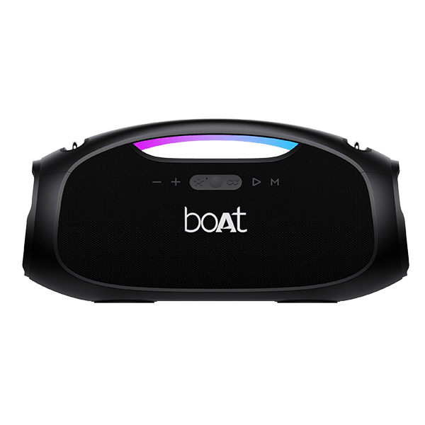 boAt Stone ignite Bluetooth Speaker w/ 90 W RMS Sound, RGB LEDs, EQ Modes, IPX6,BT v5.3,Multi- Compatibility– Aux&USB, Playback time Up to 5 Hours & Type C Charging - Nalanda Enterprises