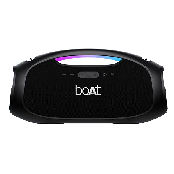 boAt Stone ignite Bluetooth Speaker w/ 90 W RMS Sound, RGB LEDs, EQ Modes, IPX6,BT v5.3,Multi- Compatibility– Aux&USB, Playback time Up to 5 Hours & Type C Charging - Nalanda Enterprises