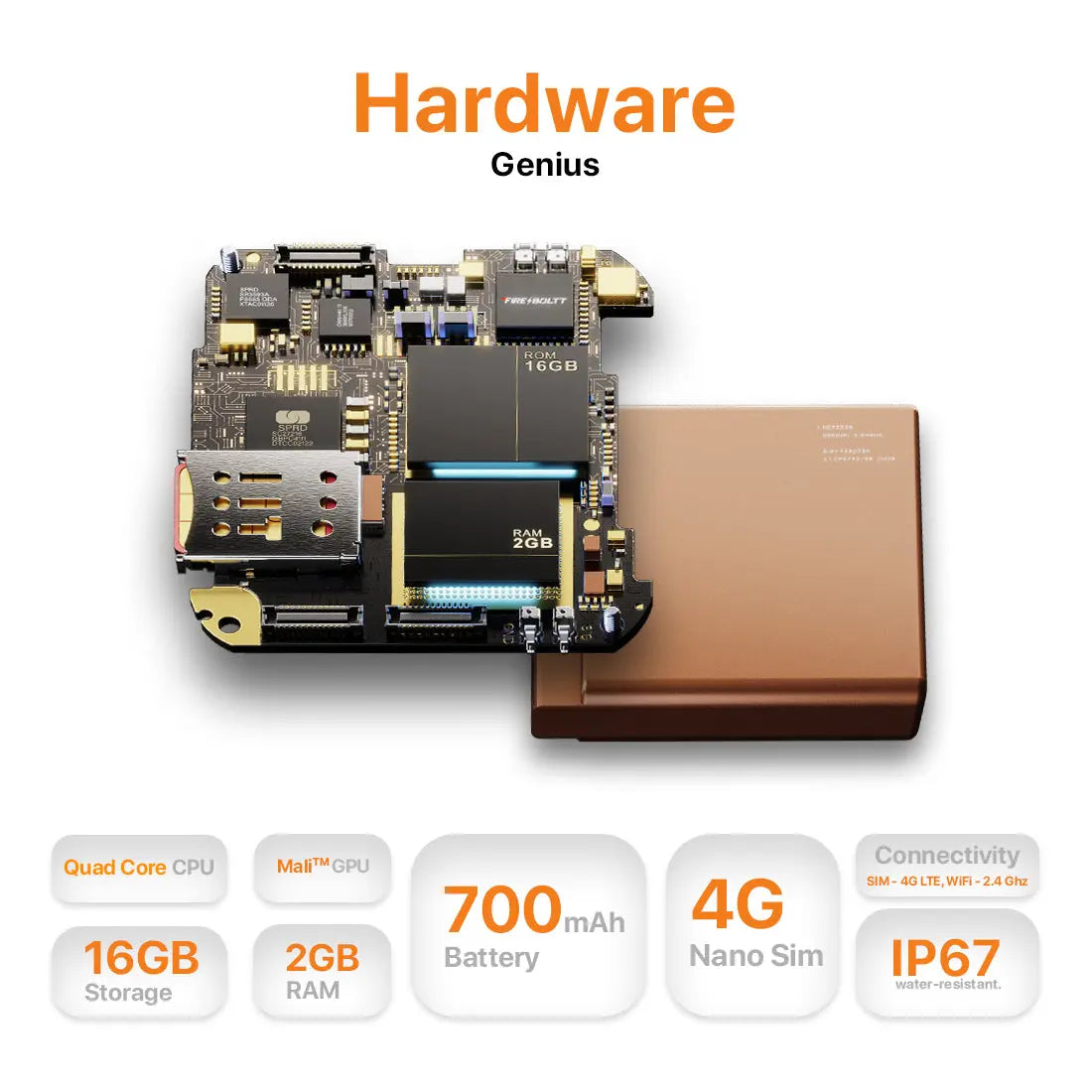 Fire-Boltt Oracle WristPhone - 4G SIM/LTE/WiFi, Android OS, Play store & Phone Notification Smartwatch - Nalanda Enterprises