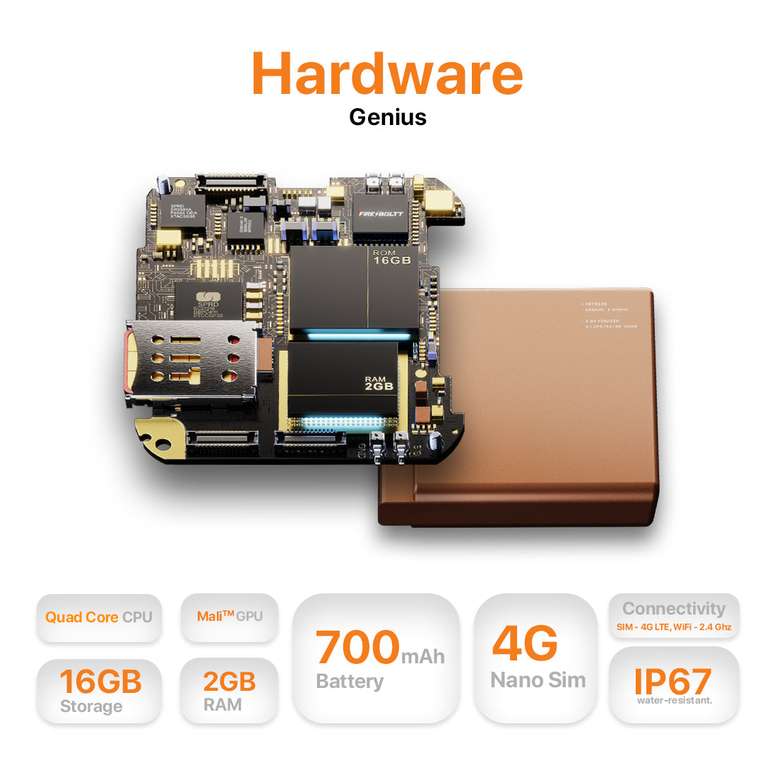 Fire-Boltt Oracle WristPhone - 4G SIM/LTE/WiFi, Android OS, Play store & Phone Notification Smartwatch - Nalanda Enterprises