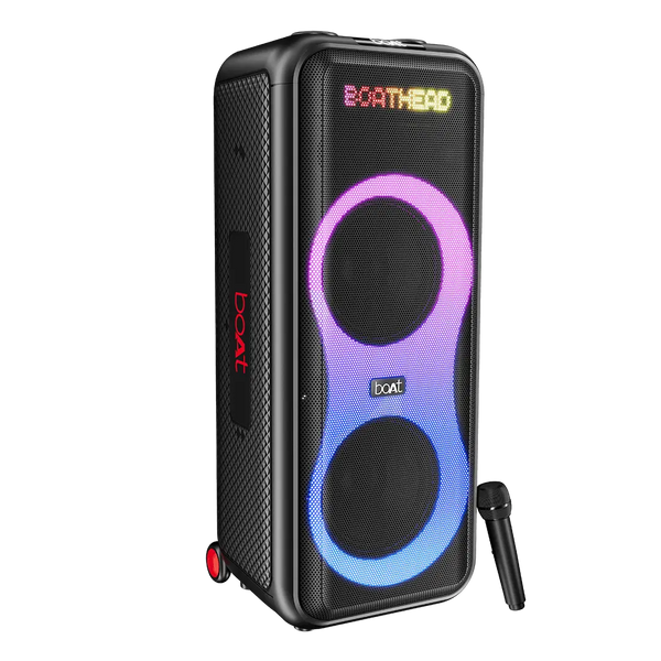 boAt party speaker with colorful LED lights and wireless microphone, wholesale at Nalanda Enterprises
