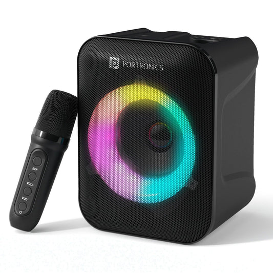 Portronics Apollo One 20W Bluetooth Portable Speaker With Wireless Karaoke Mic,5Hr Playtime 20 W Bluetooth Speaker (Black, 5.2 Channel) - Nalanda Enterprises