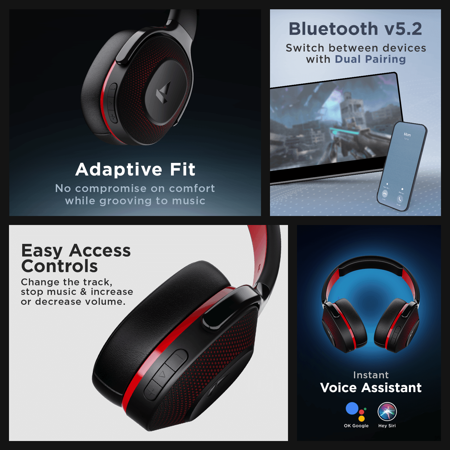 boAt Rockerz 425 | Wireless Bluetooth Headphone with 25 Hours Playback, ASAP Charge, 40mm Drivers - Nalanda Enterprises