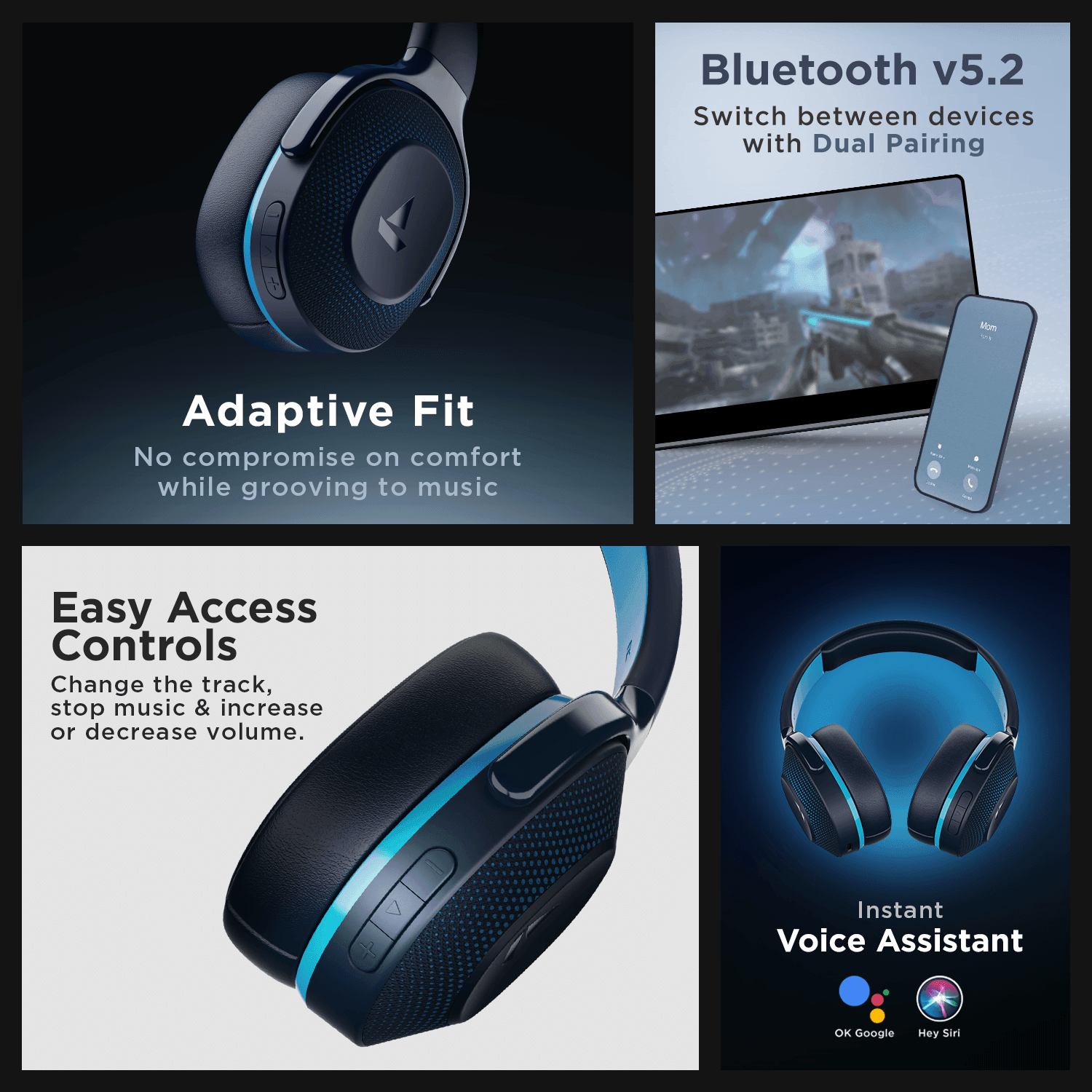 boAt Rockerz 425 | Wireless Bluetooth Headphone with 25 Hours Playback, ASAP Charge, 40mm Drivers - Nalanda Enterprises