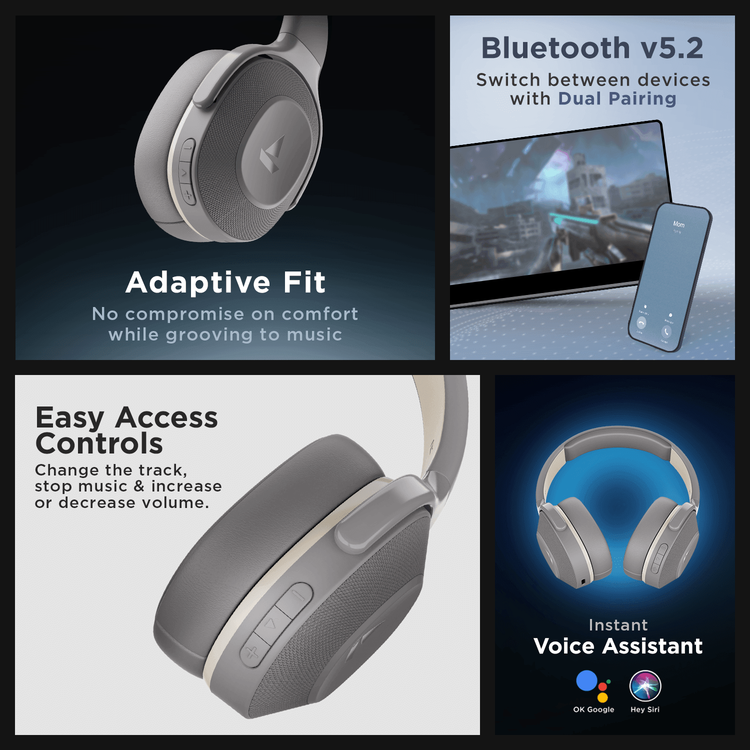 boAt Rockerz 425 | Wireless Bluetooth Headphone with 25 Hours Playback, ASAP Charge, 40mm Drivers - Nalanda Enterprises