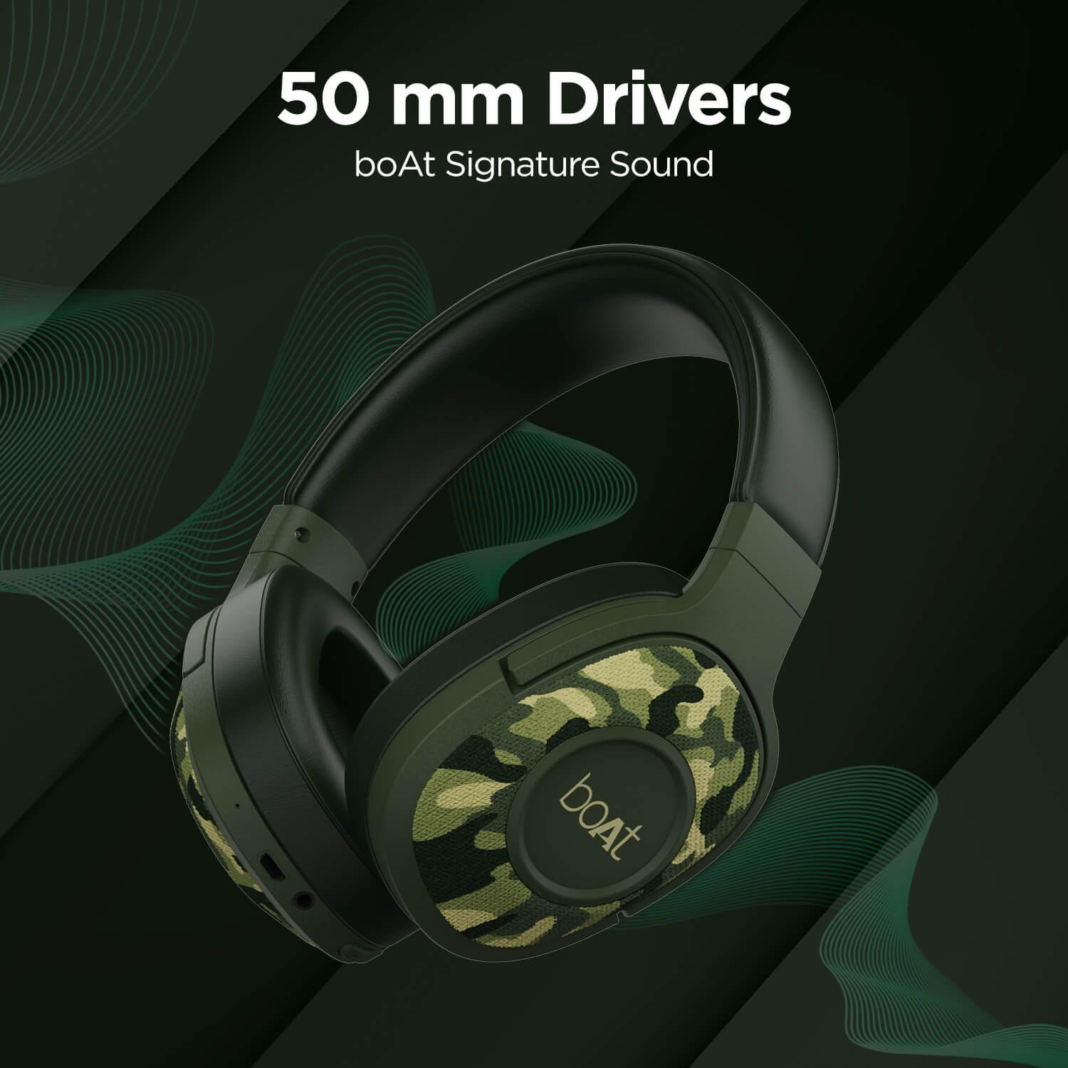 boAt Rockerz 550 | Over Ear Bluetooth Headphones with Upto 20H Playback, 50mm Dynamic Driver, 500mAh Battery - Nalanda Enterprises