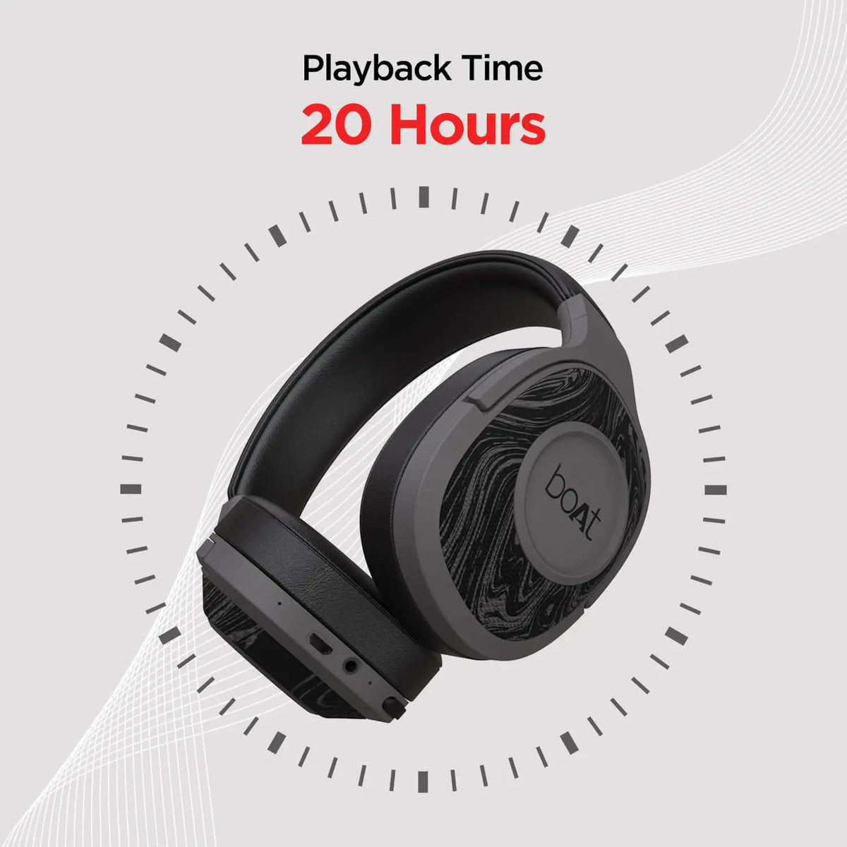 boAt Rockerz 550 | Over Ear Bluetooth Headphones with Upto 20H Playback, 50mm Dynamic Driver, 500mAh Battery - Nalanda Enterprises