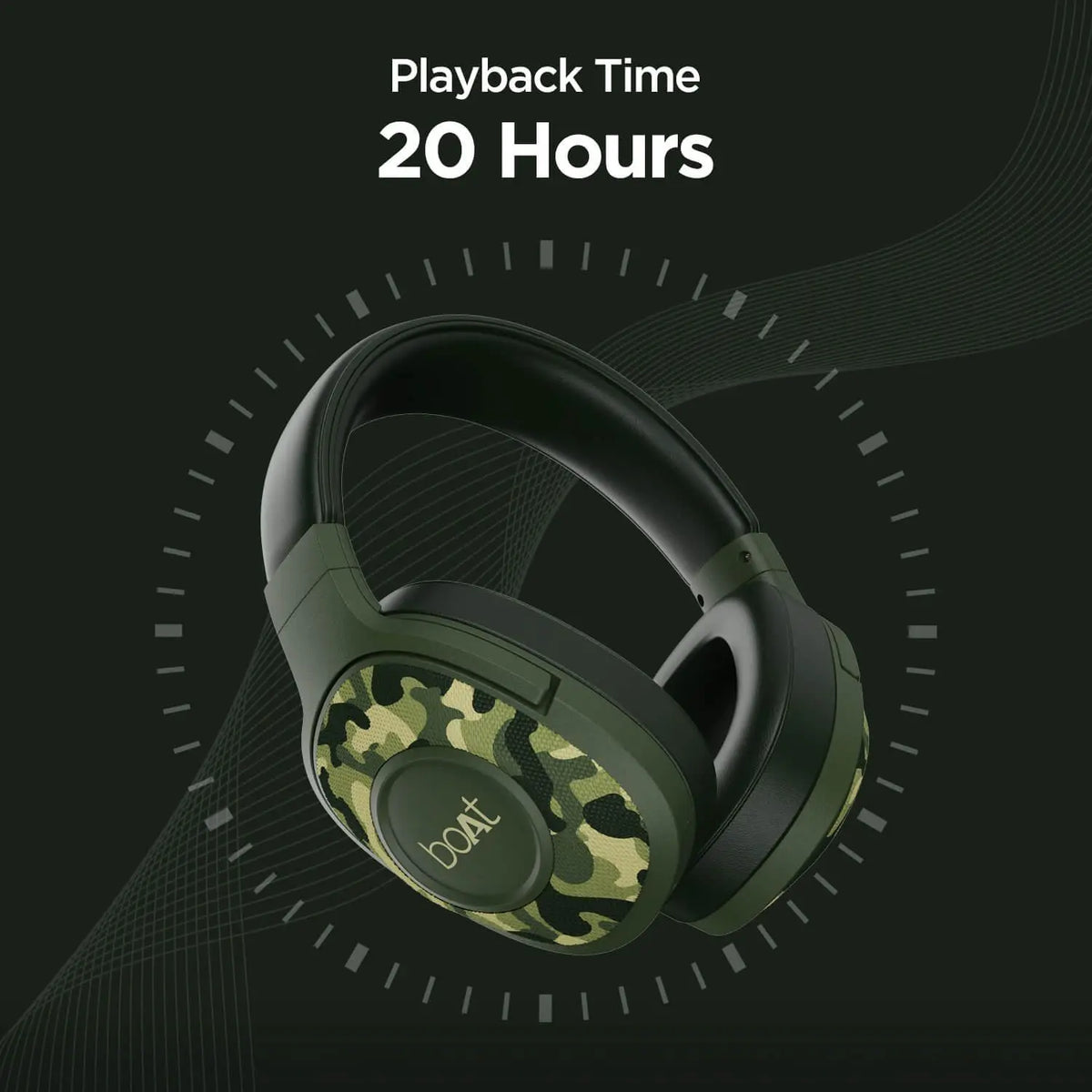 boAt Rockerz 550 | Over Ear Bluetooth Headphones with Upto 20H Playback, 50mm Dynamic Driver, 500mAh Battery - Nalanda Enterprises
