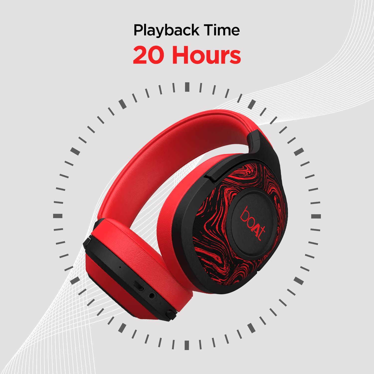 boAt Rockerz 550 | Over Ear Bluetooth Headphones with Upto 20H Playback, 50mm Dynamic Driver, 500mAh Battery - Nalanda Enterprises