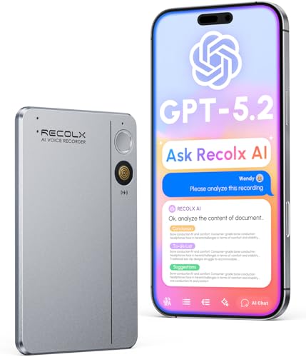 RecoLX AI Voice Recorder (64GB) , App Control, Transcribe & Summarize with 71 Pro Templates, Deep AI Analysis, Record Anytime Anywhere for Meetings, Work, Lectures, 112 Languages,Grey - Nalanda Enterprises.
RECOLX AI voice recorder grey 64GB ultra-slim 3.3mm magnetic smartphone clip digital recorder India