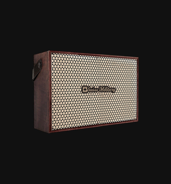 Swiss Military Audio Retro Classic 2.0 Bluetooth Speaker — 20W Class D, BT 5.3, wooden retro design