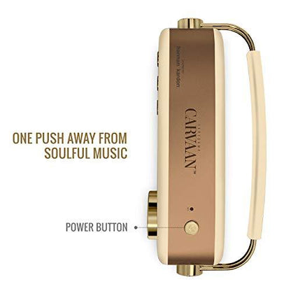 Saregama Carvaan Hindi Portable Music Player - Sound by Harman/Kardon with 5000 Preloaded songs, FM/ BT/AUX - Wine Gold (Champagne Gold) - Nalanda Enterprises