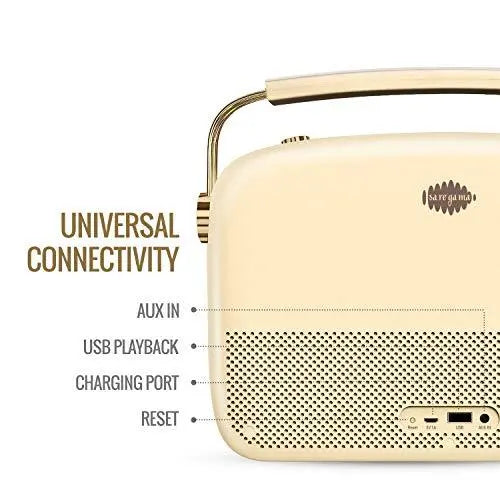 Saregama Carvaan Hindi Portable Music Player - Sound by Harman/Kardon with 5000 Preloaded songs, FM/ BT/AUX - Wine Gold (Champagne Gold) - Nalanda Enterprises